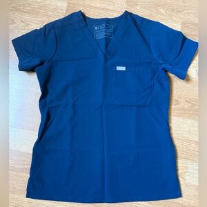 Figs - Catarina One Pocket Women’s Scrub Top - Deep Reef Blue